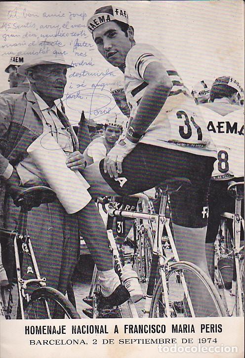 Coleccionismo deportivo: PROGRAMA HOMENAJE NACIONAL A FRANCISCO MARIA PERIS 1974 - Foto 1