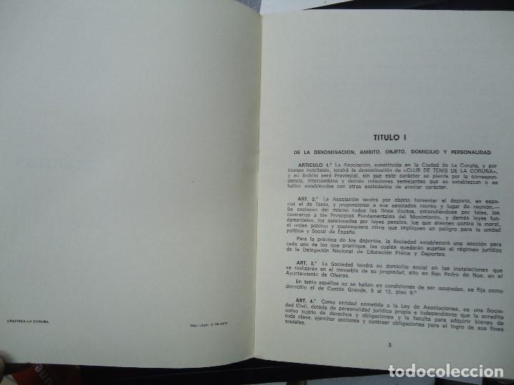 Coleccionismo deportivo: 1972 ESTATUTOS DEL CLUB DE TENIS DE LA CORU&Ntilde;A - Foto 2