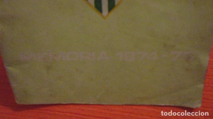 Coleccionismo deportivo: REAL BETIS BALOMPIE.MEMORIA 1974-1975 - Foto 2