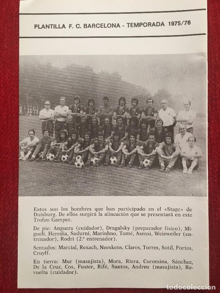 Sammelleidenschaft Sport: F24615 PLANTILLA BARCELONA TEMPORADA 1975 1976 CRUYFF ASENSI SOTIL MARCIAL REXACH NEESKENS TORRES
