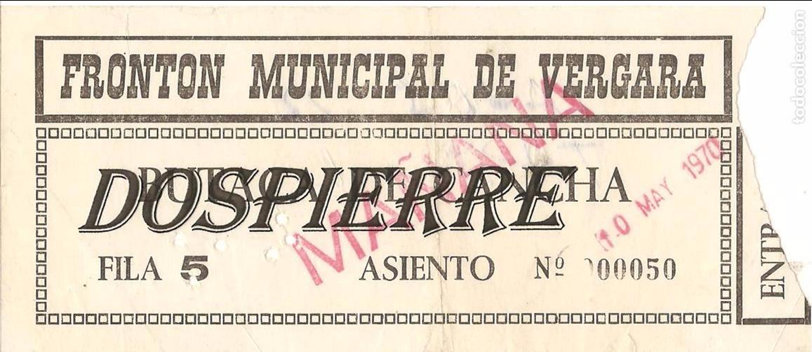 Coleccionismo deportivo: ENTRADA, FRONT&Oacute;N MUNICIPAL DE VERGARA, 10/05/1970 - Foto 1