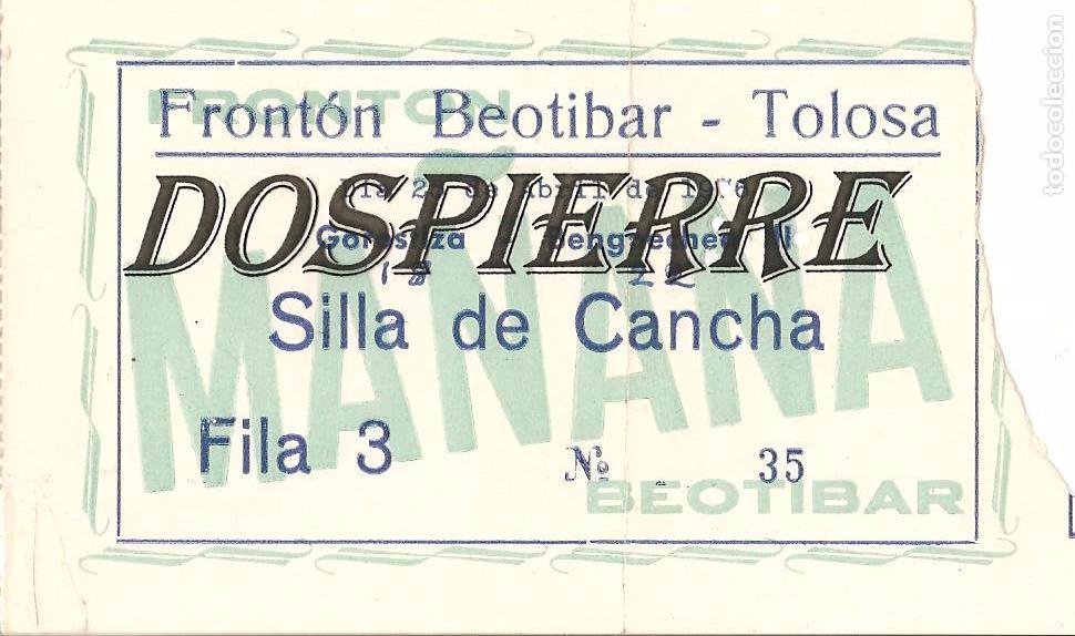 Coleccionismo deportivo: ENTRADA, FRONT&Oacute;N BEOTIBAR DE TOLOSA, 1976 - Foto 1