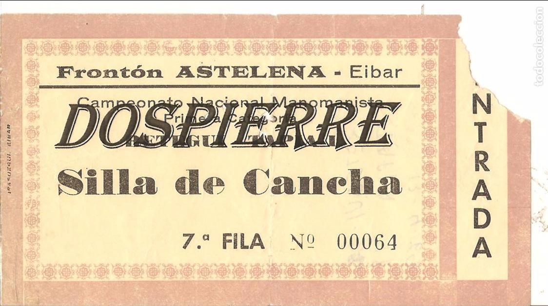 Coleccionismo deportivo: ENTRADA, FRONT&Oacute;N ASTELENA DE EIBAR, 1969, - Foto 1