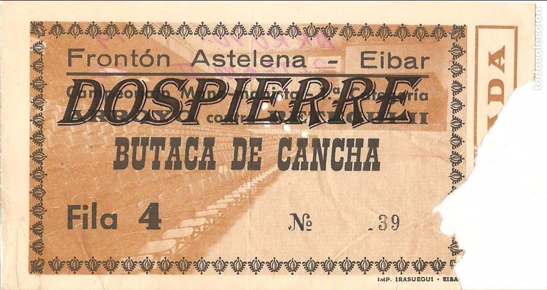 Coleccionismo deportivo: ENTRADA, FRONT&Oacute;N ASTELENA DE EIBAR, A&Ntilde;OS 70 - Foto 1