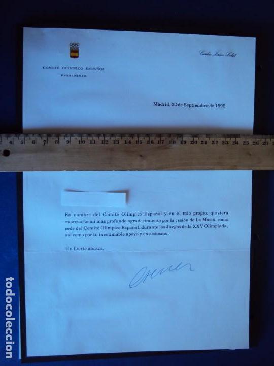 Collectionnisme sportif: (F-171184)FIRMA CARLOS FERRER SALAT PRESIDENTE COMITE OLIMPICO ESPA&Ntilde;OL - OLIMPIADA BARCELONA 92