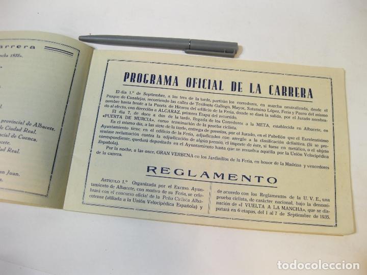 Coleccionismo deportivo: PROGRAMA DE CICLISMO DE LA I VUELTA A LA MANCHA EN 1935 - Foto 5