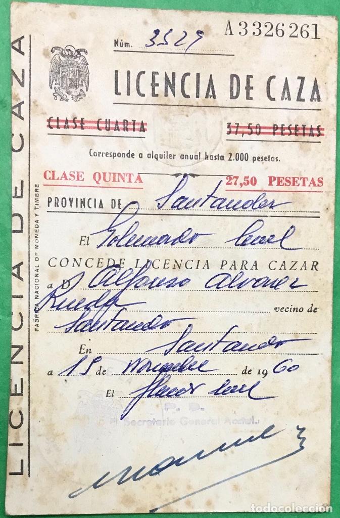 Sammelleidenschaft Sport: Licencia de Caza - A&ntilde;o 1960 - cazador