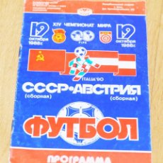 Coleccionismo deportivo: PROGRAMA INFORMÁTICO .CAMPEONATO DE MUNDO .URSS-AUSTRIA 1988A. Lote 108693411