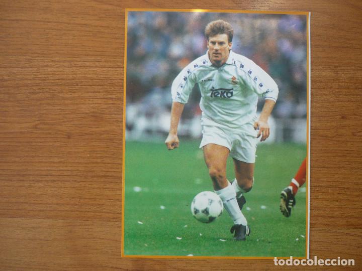 Sammelleidenschaft Sport: LAMINA MAXI CROMO REAL MADRID ASEGURATOR GRUPO OTAYSA N&ordm; 125 MICHAEL LAUDRUP - 24 X 18 CMS.