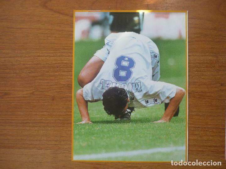 Sammelleidenschaft Sport: LAMINA MAXI CROMO REAL MADRID ASEGURATOR GRUPO OTAYSA N&ordm; 129 MICHEL - 24 X 18 CMS.