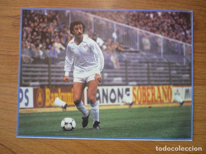 Sammelleidenschaft Sport: LAMINA MAXI CROMO REAL MADRID ASEGURATOR GRUPO OTAYSA N&ordm; 97 VICENTE DEL BOSQUE - 24 X 18 CMS.