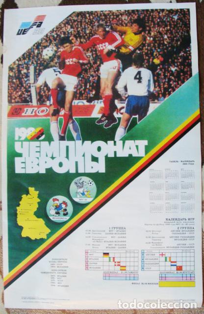 Coleccionismo deportivo: Calendario poster Eurocopa 1988a.URSS - Foto 1