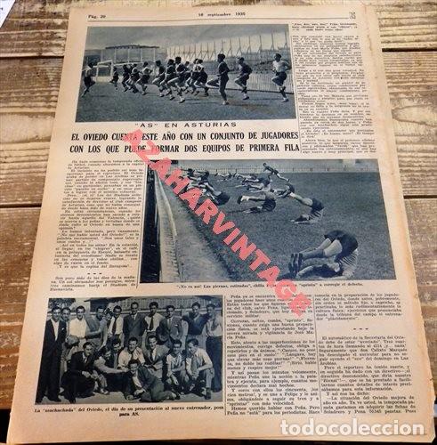 Sammelleidenschaft Sport: FUTBOL, 2 HOJAS DE PERIODICO, REAL OVIEDO