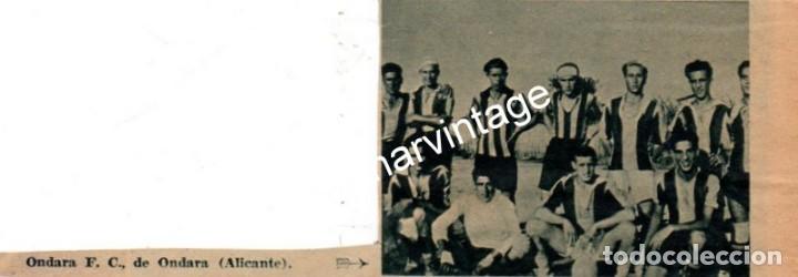 Collectionnisme sportif: FUTBOL, 1935, RECORTE PRENSA EQUIPO ONDARA,F.C., ALICANTE, 90X55MM
