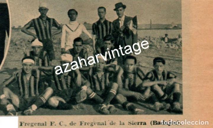 Collectionnisme sportif: FUTBOL, 1935, RECORTE PRENSA EQUIPO FREGENAL,F.C., FREGENAL DE LA SIERRA, BADAJOZ, 100X60MM