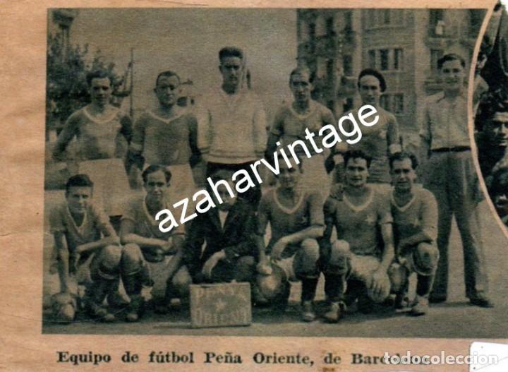 Collectionnisme sportif: FUTBOL, 1935, RECORTE PRENSA EQUIPO PE&Ntilde;A ORIENTE, BARCELONA, 100X60MM