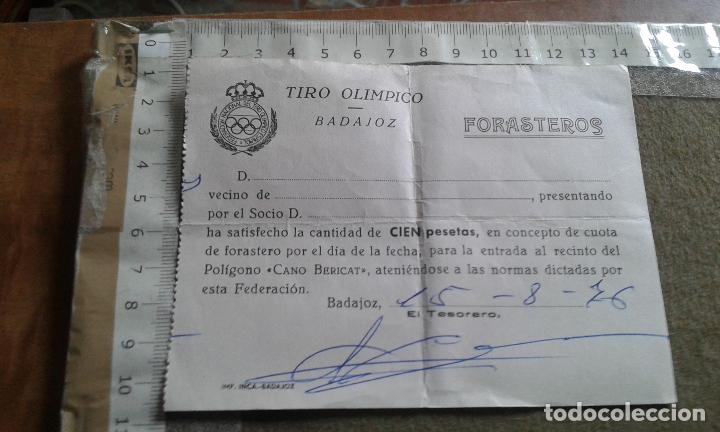 Collectionnisme sportif: BADAJOZ - 1976 - TIRO OLIMPICO - ENTRADA FORASTEROS