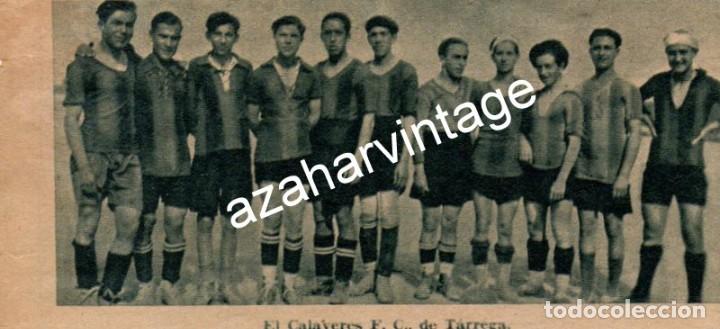 Collectionnisme sportif: FUTBOL, 1935, RECORTE PRENSA EQUIPO CALAVERES,F.C., DE TARREGA, 120X60mm