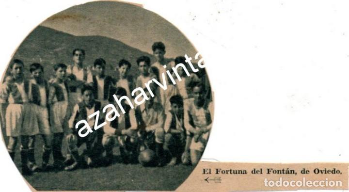 Collectionnisme sportif: FUTBOL, 1935, RECORTE PRENSA EQUIPO FORTUNA DEL FONTAN, OVIEDO, 75X68mm