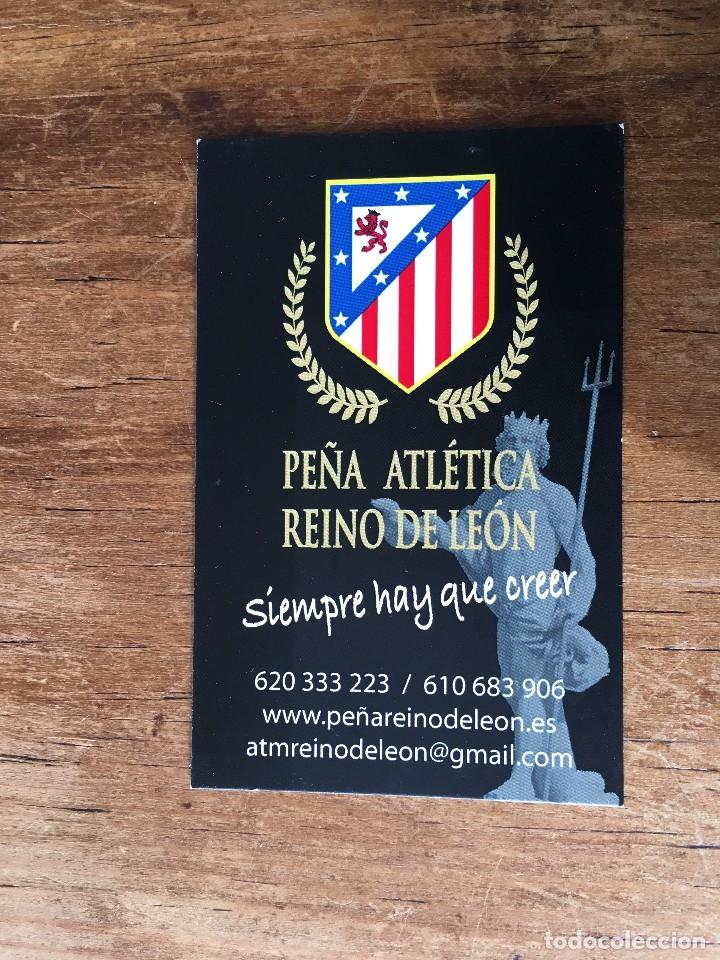 Sports collectibles: R3823 TARJETA PE&Ntilde;A ATLETICA REINO DE LEON ATLETICO MADRID SIEMPRE HAY QUE CREER NEPTUNO