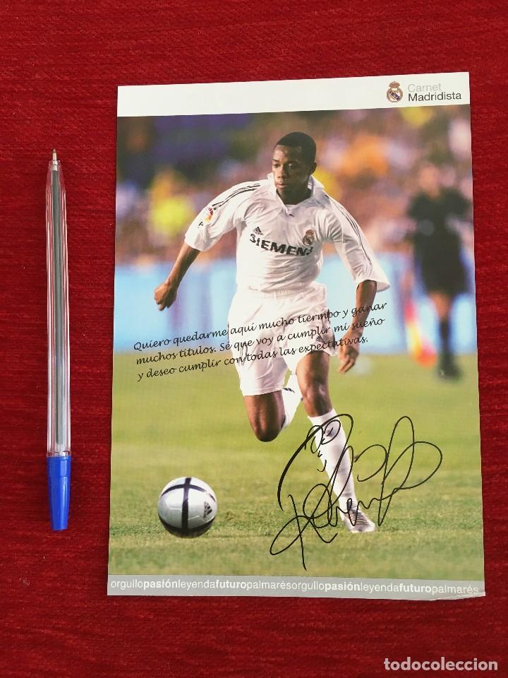 Sports collectibles: RP CROMO POSTAL FOTOGRAFIA ROBINHO CARNET MADRIDISTA REAL MADRID AUTOGRAFO