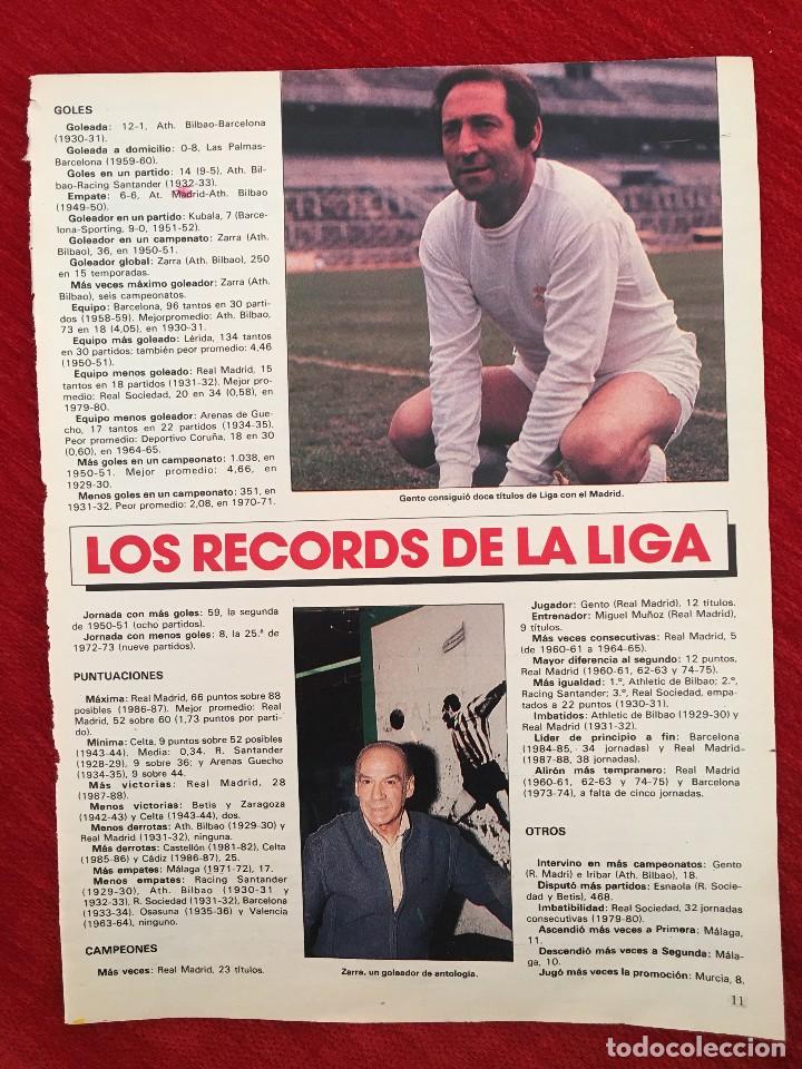 Sports collectibles: RP 1988 1989 88 89 RECORTE PAGINA CON LOS RECORDS DE LA LIGA Y PALMARES Y CALENDARIO ATLETICO MADRID