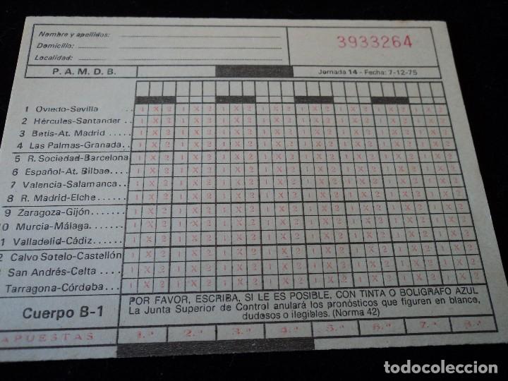 Coleccionismo deportivo: HOJA DE QUINIELA 1975 INTACTA - Foto 1