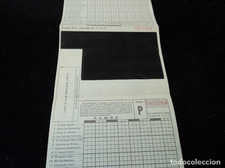 Coleccionismo deportivo: HOJA DE QUINIELA 1975 INTACTA - Foto 2