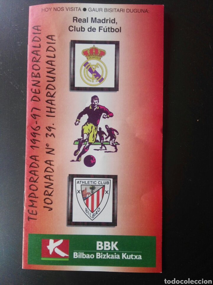 Coleccionismo deportivo: PROGRAMA ATHLETIC BILBAO REAL MADRID 96 97 SAN MAMES LIGA - Foto 1