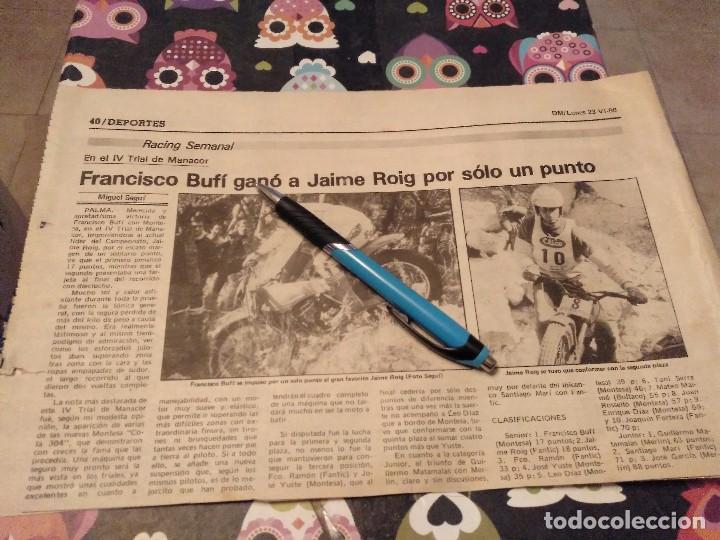 Sports collectibles: TRIAL MANACOR FRANCISCO BUFI GANO A JAIME ROIG POR SOLO UN PUNTO MALLORCA A&Ntilde;O 86