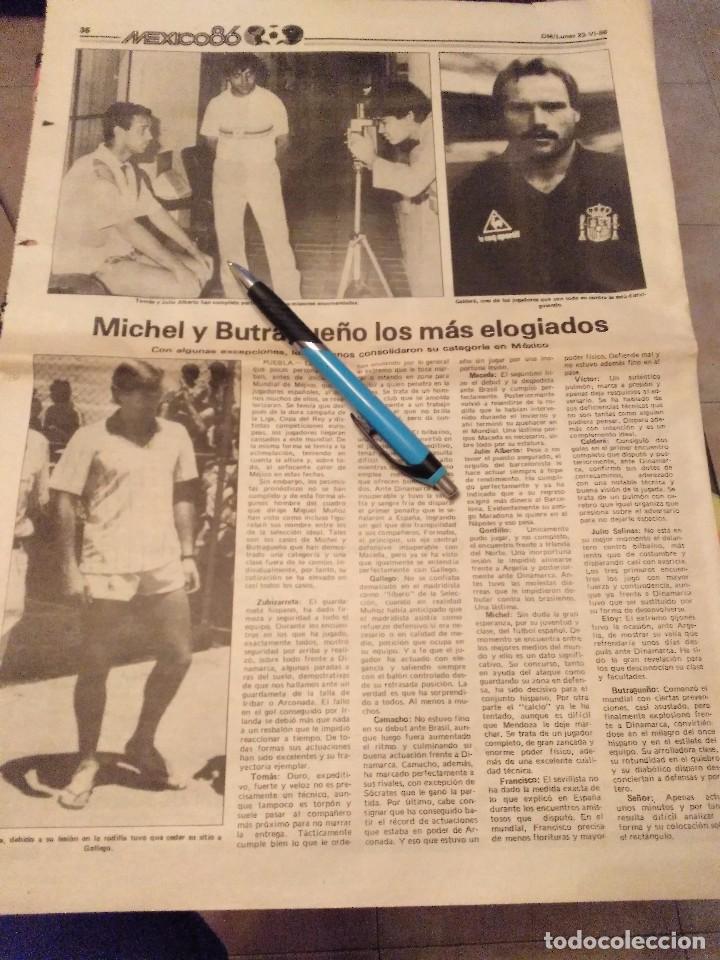 Sports collectibles: ANTIGUO RECORTE PERIODICO MEXICO 86 MICHEL Y BUTRAGUE&Ntilde;O LOS MAS ELOGIADOS 2 HOJAS MIRAR FOTOS