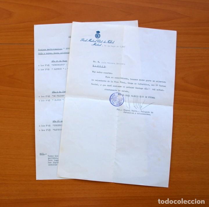Collectionnisme sportif: Real Madrid-Carta del club a un jugador infantil con instrucciones y calendario, a&ntilde;o 1967, ver fotos