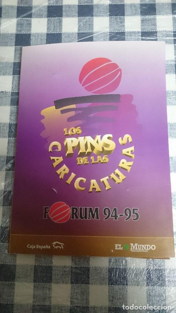 Sports collectibles: LOS PINS DE LAS CARICATURAS FORUM FILATELICO 94-95 con autografos