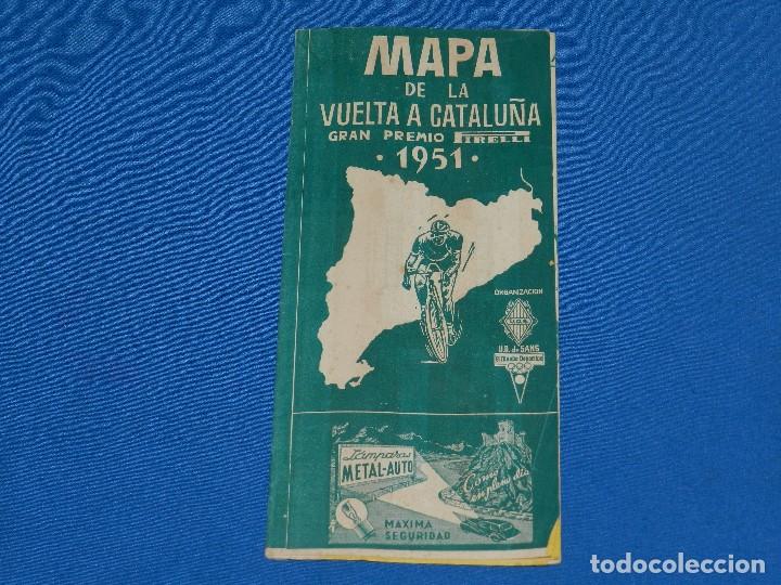 Sports collectibles: CICLISMO - MAPA DE LA VUELTA A CATALU&Ntilde;A GRAN PREMIO PIRELLI 1951 , DESPLEGABLE