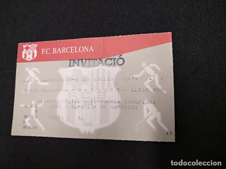 Coleccionismo deportivo: ENTRADA BASQUET - PALAU BLAUGRANA LIGA ACB - PLAY OFF TITULO - TEMPORADA 2000 2001