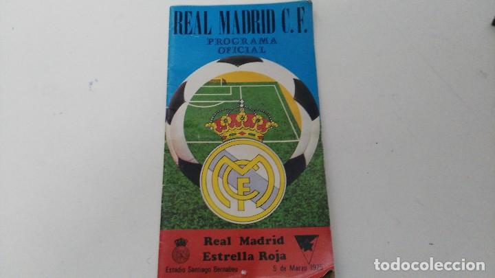 Coleccionismo deportivo: antiguo programa futbol real madrid estrella roja - Foto 1