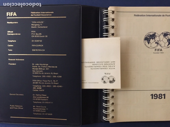 Coleccionismo deportivo: Agenda oficial de la FIFA. 1981. Nueva - Foto 2