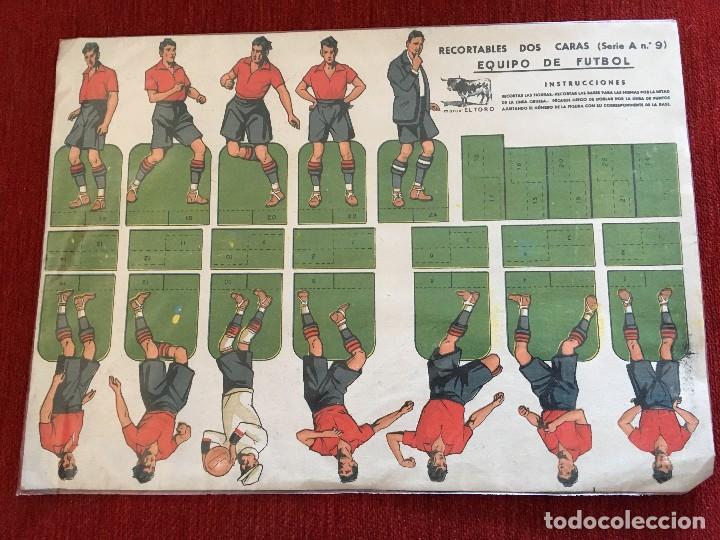 Sports collectibles: RP RECORTABLES DOS CARAS EQUIPO DE FUTBOL ESPA&Ntilde;A SERIE A N&ordm; 9 MARCA EL TORO