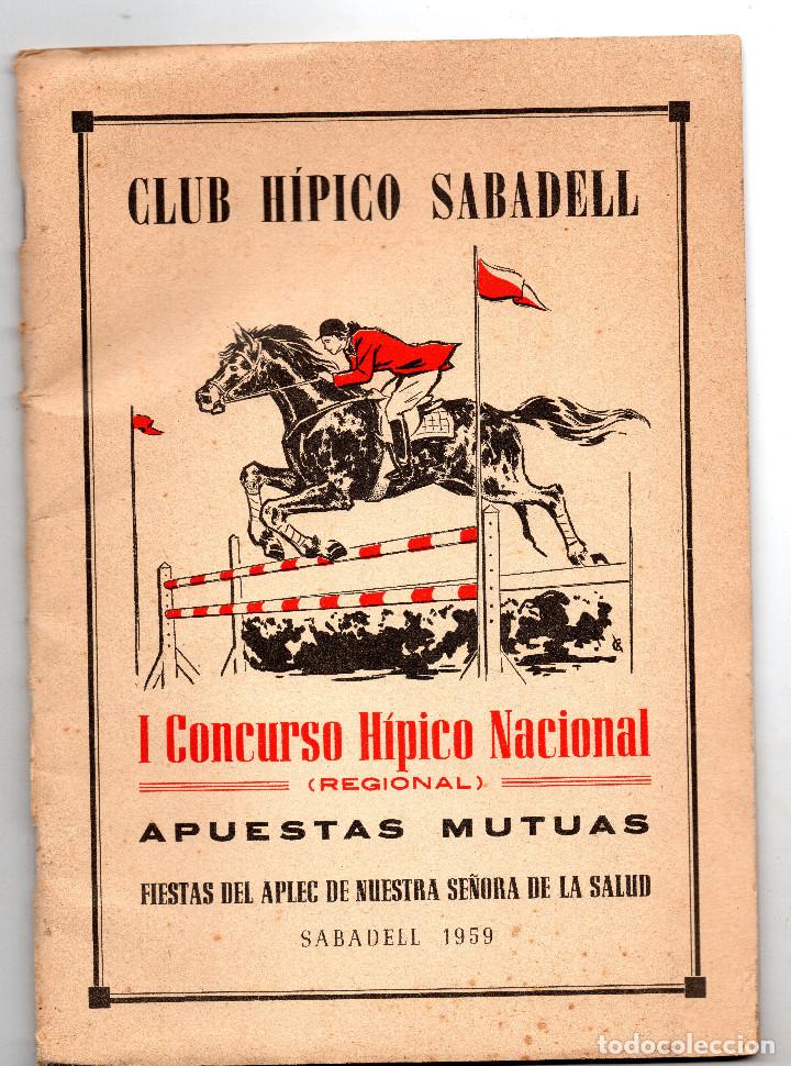 Coleccionismo deportivo: Club Hipico Sabadell1&ordm; Concurso Hipico Nacional (regional)-Sabadell 1959