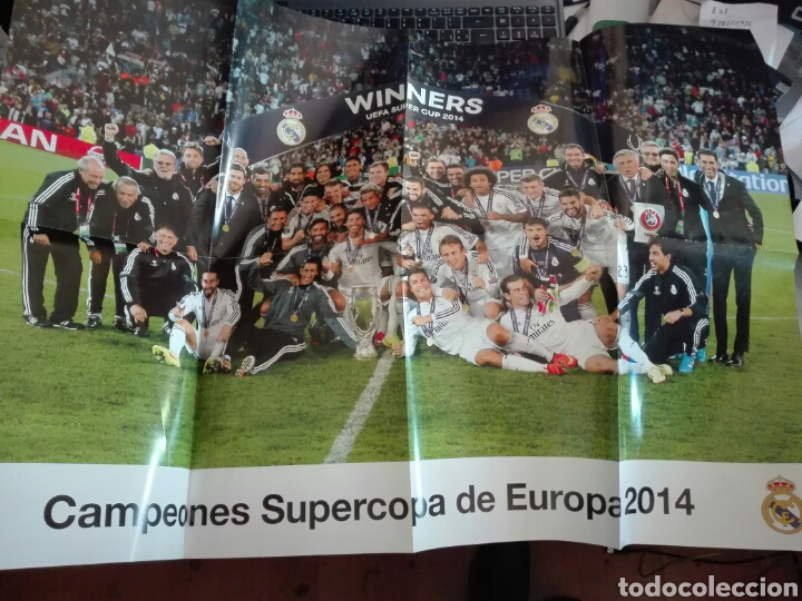 Coleccionismo deportivo: POSTER REAL MADRID CAMPEON SUPERCOPA 2014 - Foto 1