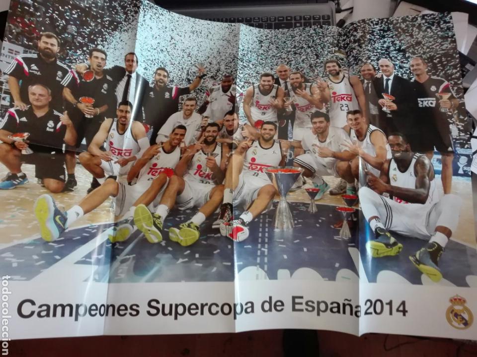 Coleccionismo deportivo: POSTER REAL.MADRID BALONCESTO CAMPEONES SUPERCOPA 2014 - Foto 1