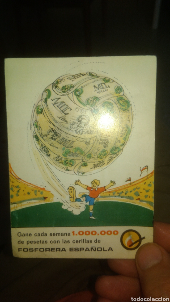 Collectionnisme sportif: FUTBOL. Sorteo de Fosforera Espa&ntilde;ola. Numero de goles de la liga. Joaqu&iacute;n Prat.