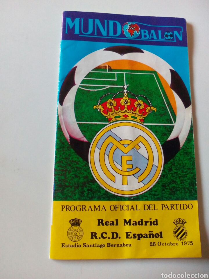 Collectionnisme sportif: PROGRAMA OFICIAL DEL PARTIDO REAL MADRID R.C.D. ESPA&Ntilde;OL. 1975
