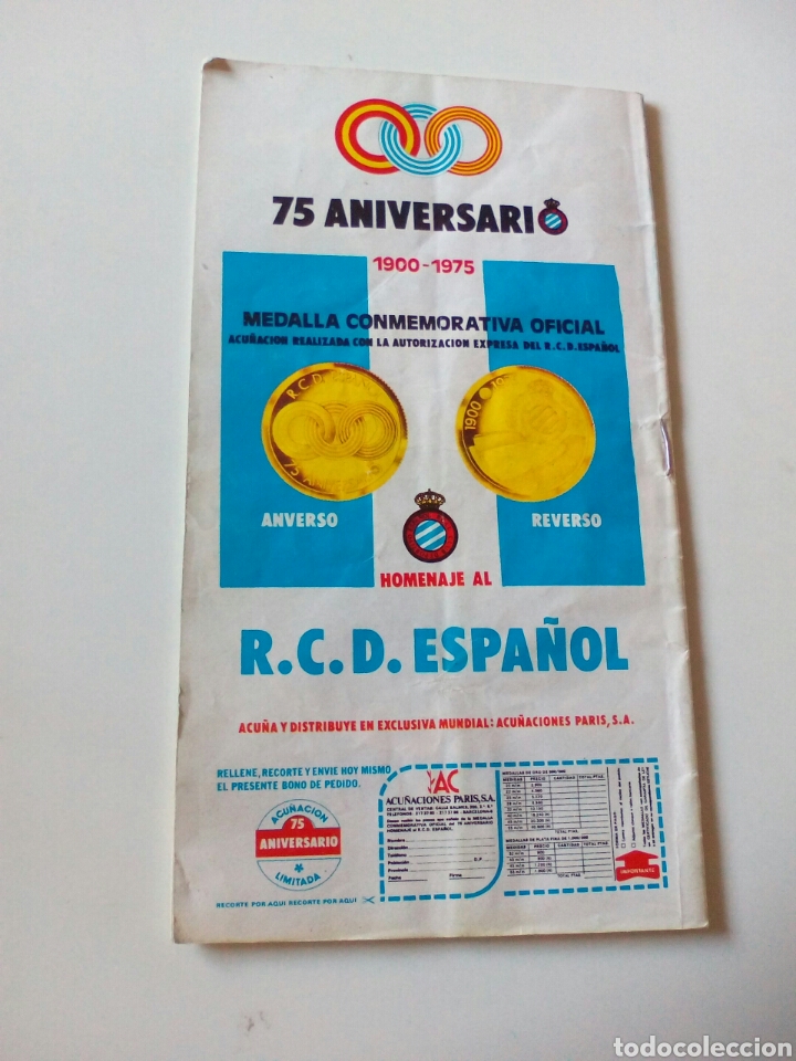 Coleccionismo deportivo: PROGRAMA OFICIAL DEL PARTIDO REAL MADRID R.C.D. ESPA&Ntilde;OL. 1975 - Foto 2
