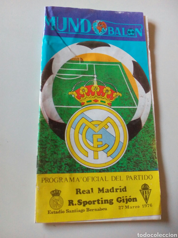 Coleccionismo deportivo: PROGRAM OFICIAL DEL PARTIDOREAL MADRID R. SPORTING GIJON. 1976. - Foto 1