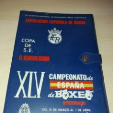 Coleccionismo deportivo: ANTIGUA CARPETA FEDERACIÓN ESPAÑOLA DE BOXEO - XLV CAMPEONATO DE ESPAÑA DE BOXEO - TENERIFE 1973