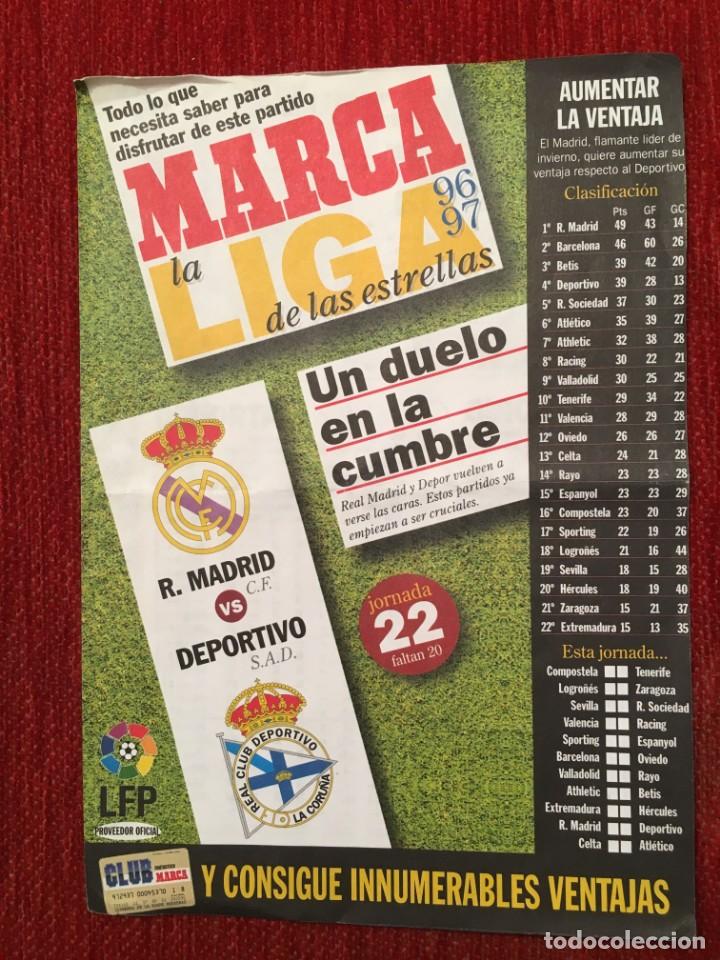 Sports collectibles: PROGRAMA MARCA REAL MADRID DEPORTIVO CORU&Ntilde;A LIGA TEMPORADA 1996 1997