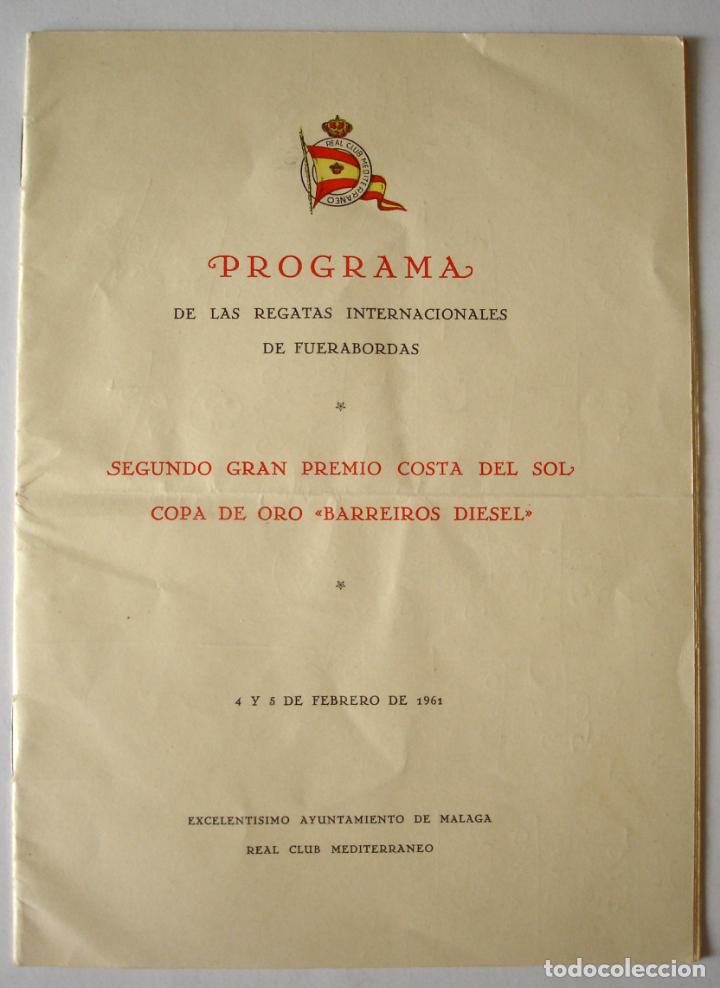 Collectionnisme sportif: Programa regatas internacionales fuerabordas. Real Club Mediterr&aacute;neo. M&aacute;laga 1961
