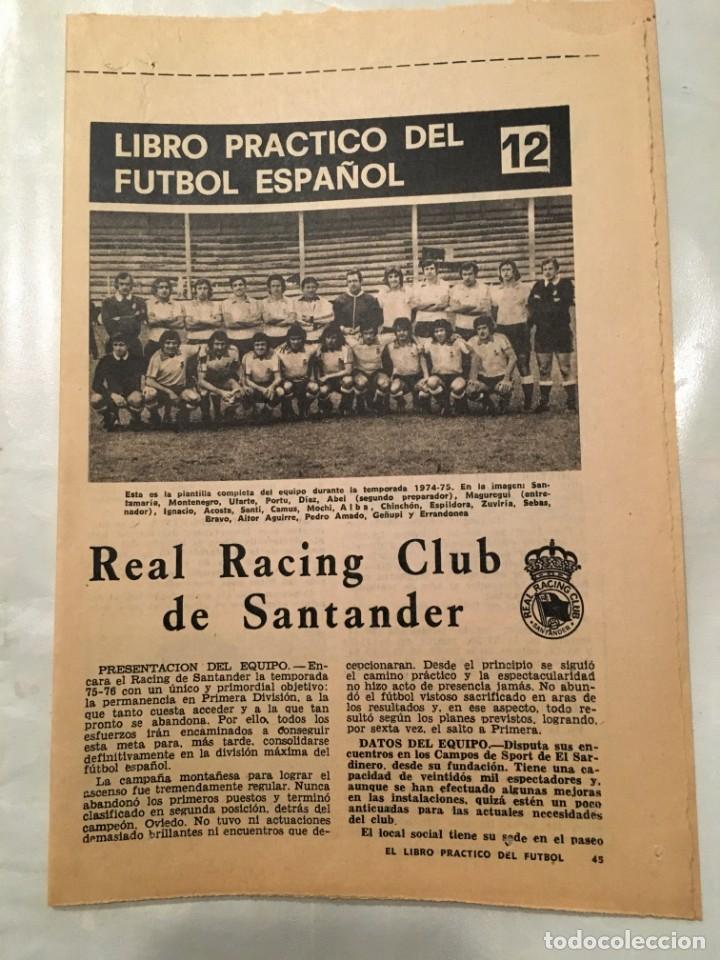 Coleccionismo deportivo: LIBRO PRACTICO DEL FUTBOL ESPA&Ntilde;OL N&ordm; 12 DEDICADO AL RACING SANTANDER - Foto 1