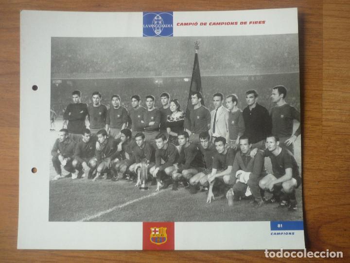 Sports collectibles: LAMINA MAXI CROMO EL GRAN ALBUM BAR&Ccedil;A N&ordm; 81 CAMPIO CAMPIONS COPA FIRES 1971 - BARCELONA 27 X 23 CMS.